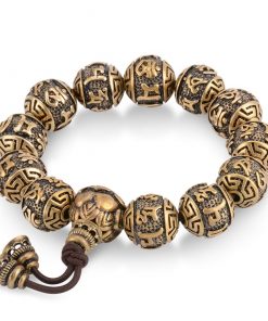 Bracelet Cuivre Tibetain En Perles