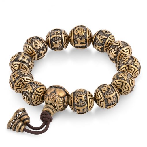 Bracelet Cuivre Tibetain En Perles