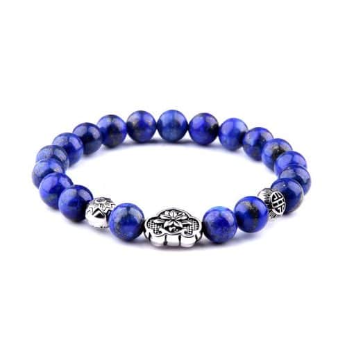 Bracelet Charme En Lapis Lazuli Bleu