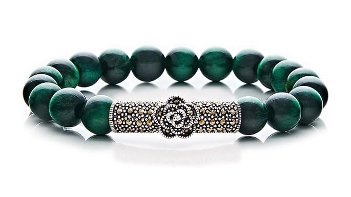 bracelet en pierre malachite verte